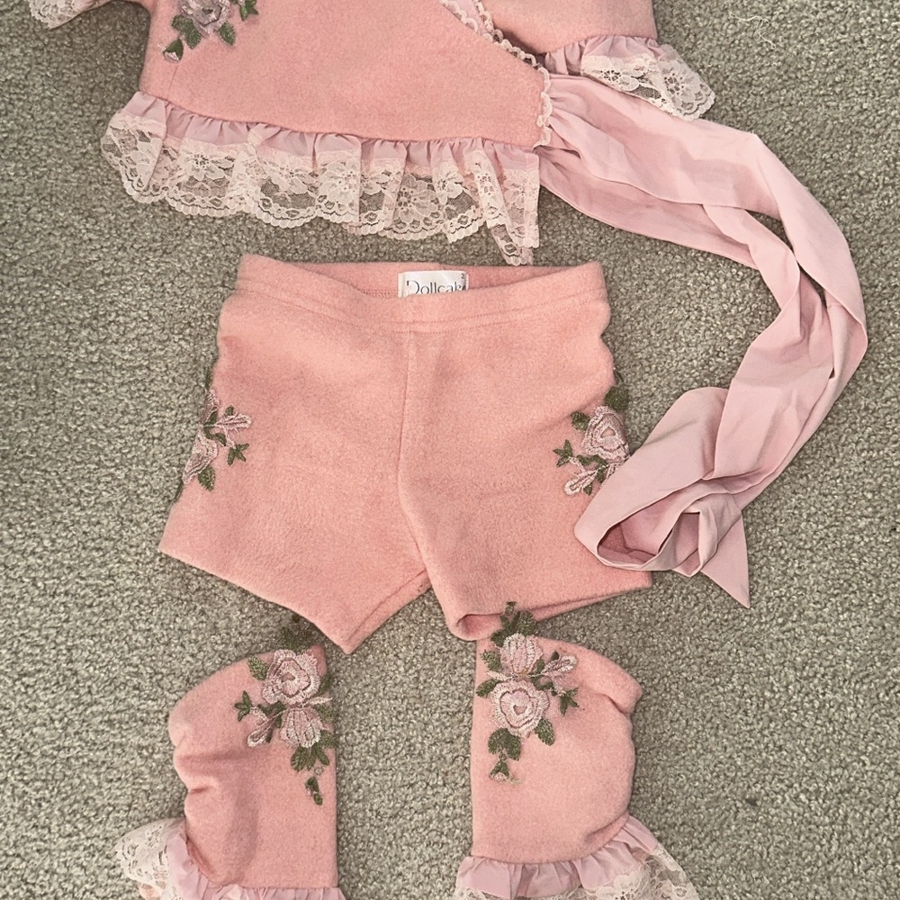 Dollcake Pink Lace Trim Kids Matching Set